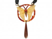Art Nouveau Horn Butterfly Pendant