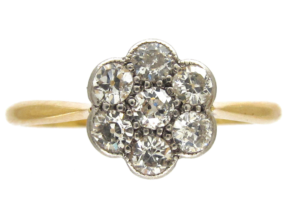 Edwardian Diamond Cluster Ring (45F) | The Antique Jewellery Company