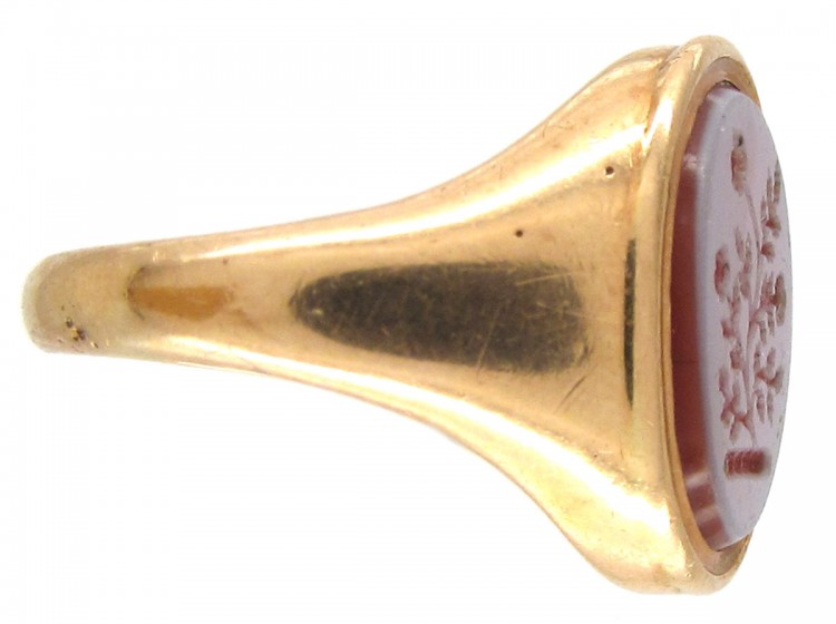 18ct Gold Carnelian Intaglio Signet Ring