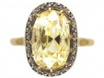 Edwardian Yellow Sapphire & Diamond Ring