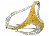 1960s Diamond & 18ct Gold Brooch & Earring Set