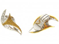 1960s Diamond & 18ct Gold Brooch & Earring Set