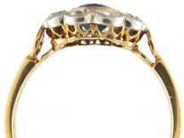 Sapphire & Diamond Open Cluster Edwardian Ring