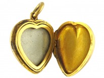 18ct Gold Victorian Blue Enamel Heart Locket