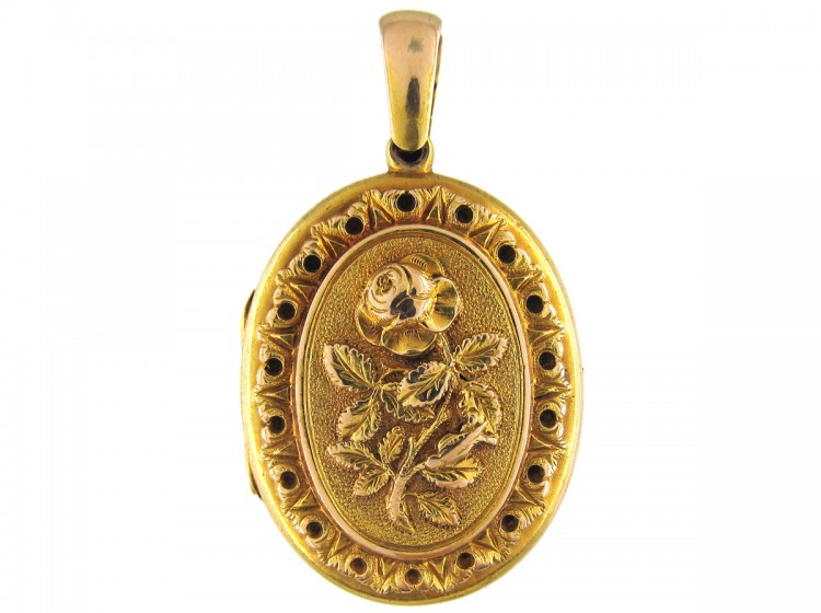 Victorian 15ct Gold Rose Locket