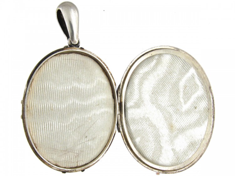 Victorian Silver & Gold Overlay Butterfly Locket