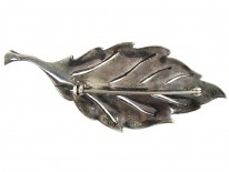 Silver & Marcasite Leaf Brooch