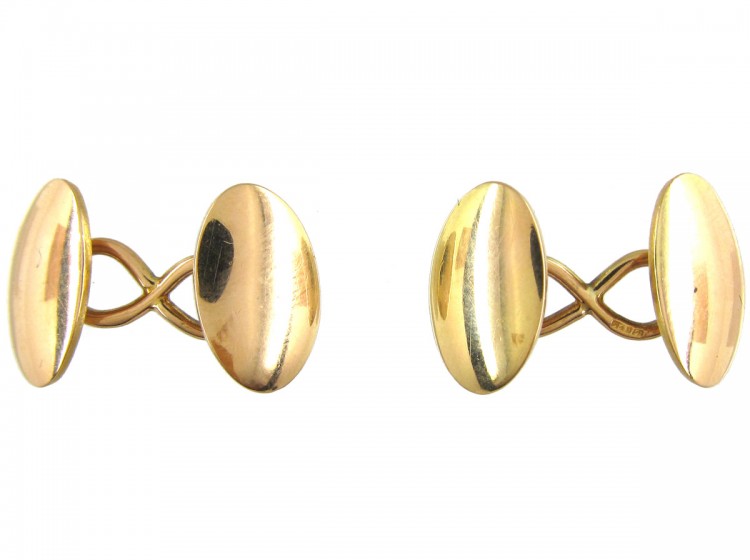 Victorian 18ct Gold Oval Cufflinks