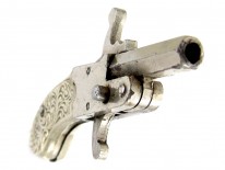 Gun Watch Fob Charm with Silver Mount