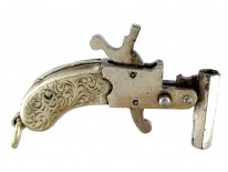 Gun Watch Fob Charm with Silver Mount