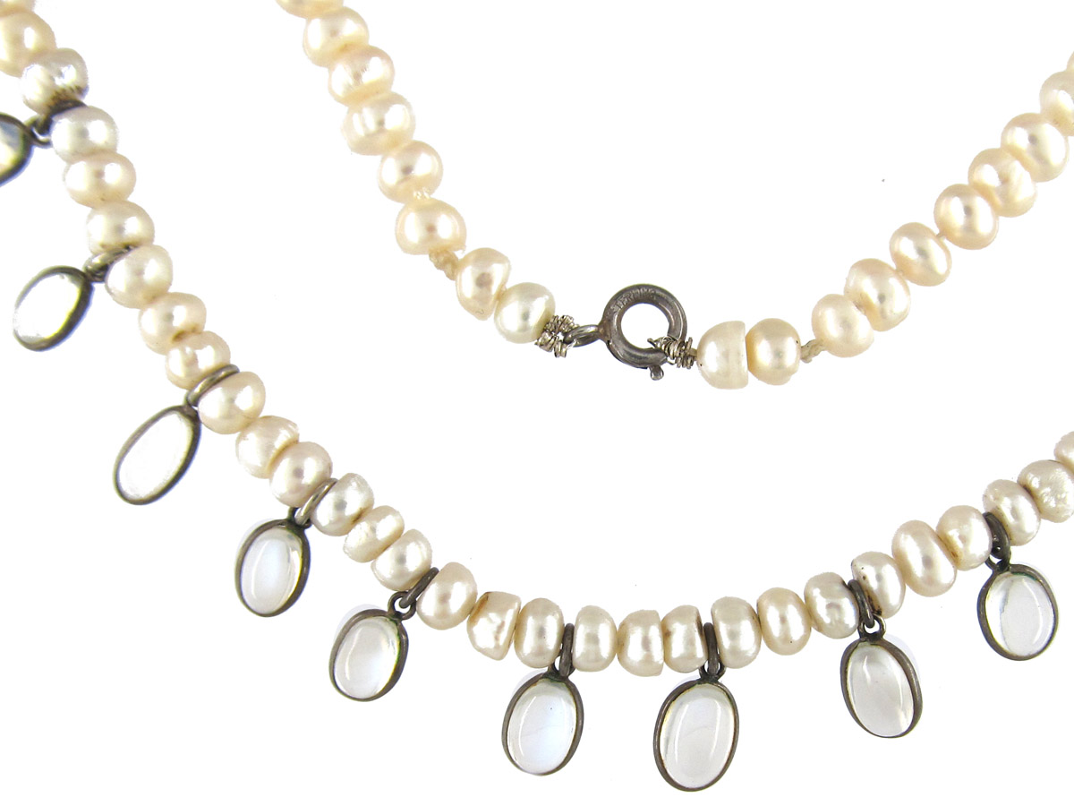 Moonstone Pearl Necklace