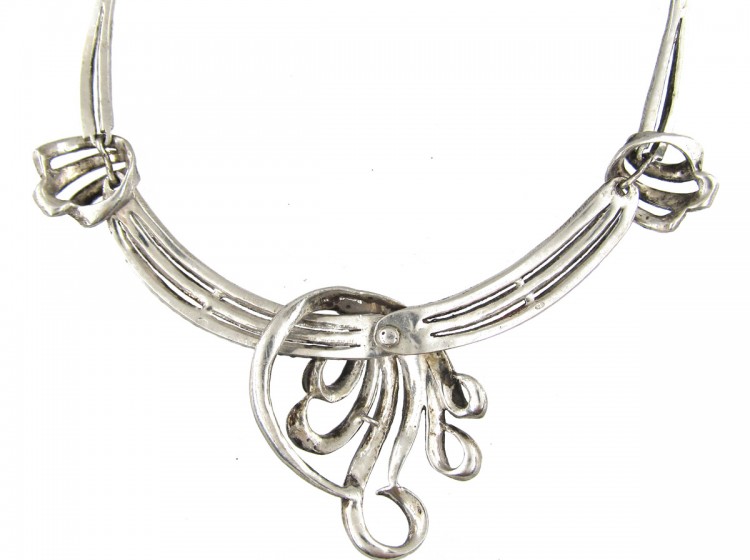 Silver & Marcasite Festoon Necklace