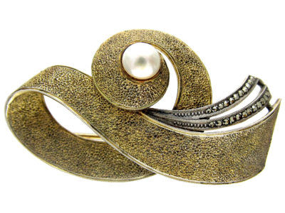 Theodor Fahrner Silver & Marcasite Brooch