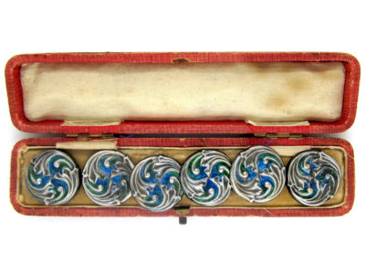 Silver & Enamel Buttons by Liberty & Co.