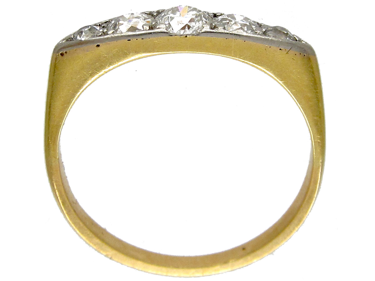 Five Stone Diamond Art Deco Ring (10/O) | The Antique Jewellery Company