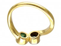 Art Nouveau Emerald & Diamond Twist Ring