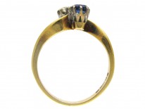Art Nouveau Sapphire & Diamond Twist Ring