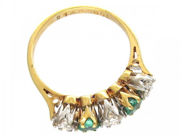 Emerald & Diamond Five Stone Ring