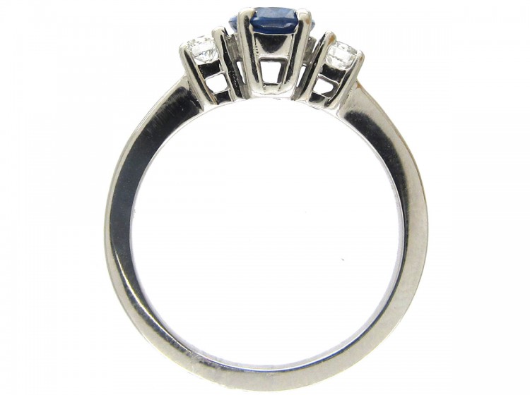Sapphire & Diamond Three Stone Ring