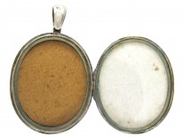Victorian Silver & Enamel Oval Locket
