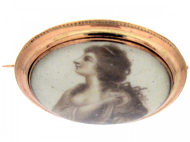 Georgian Gold Miniature Brooch