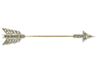 Edwardian 15ct Gold & Platinum Diamond Arrow Brooch