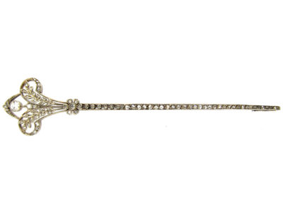 Edwardian Diamond Set Fleurs de Lys Brooch