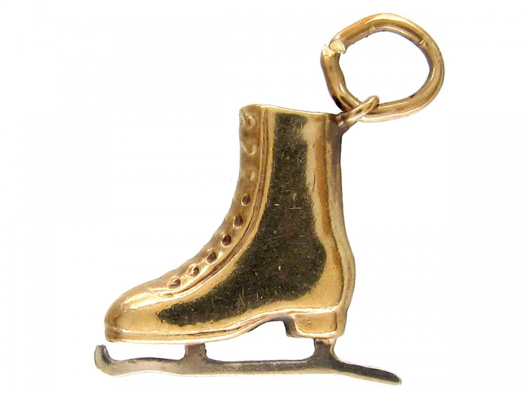 9ct Gold Edwardian Skating Boot Charm