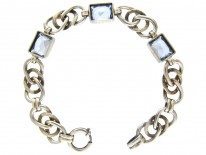 Silver & Blue Paste Art Deco Bracelet