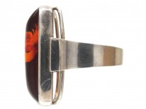 Amber & Silver Ring by Fishland