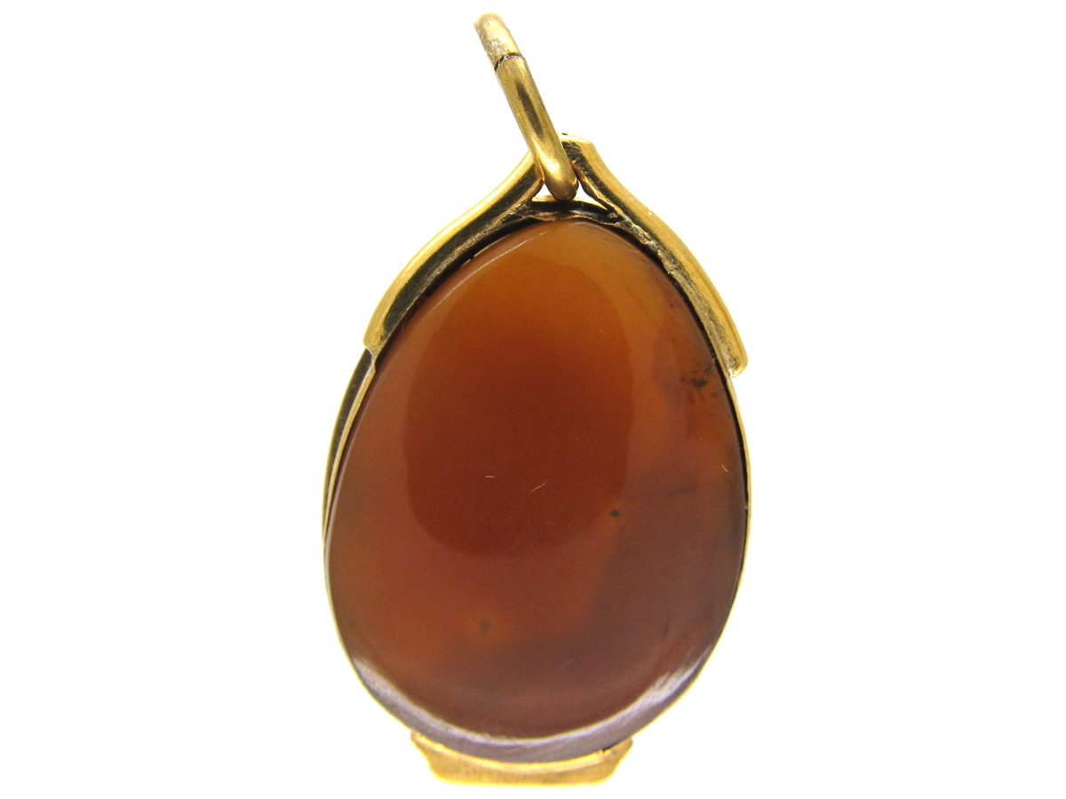 Georgian Gold & Agate Locket Pendant (52F) | The Antique Jewellery Company