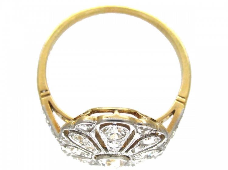 Edwardian Openwork Diamond Oval Cluster Ring