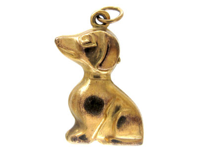9ct Gold Faithful Dog Charm
