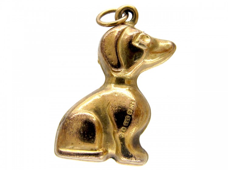 9ct Gold Faithful Dog Charm