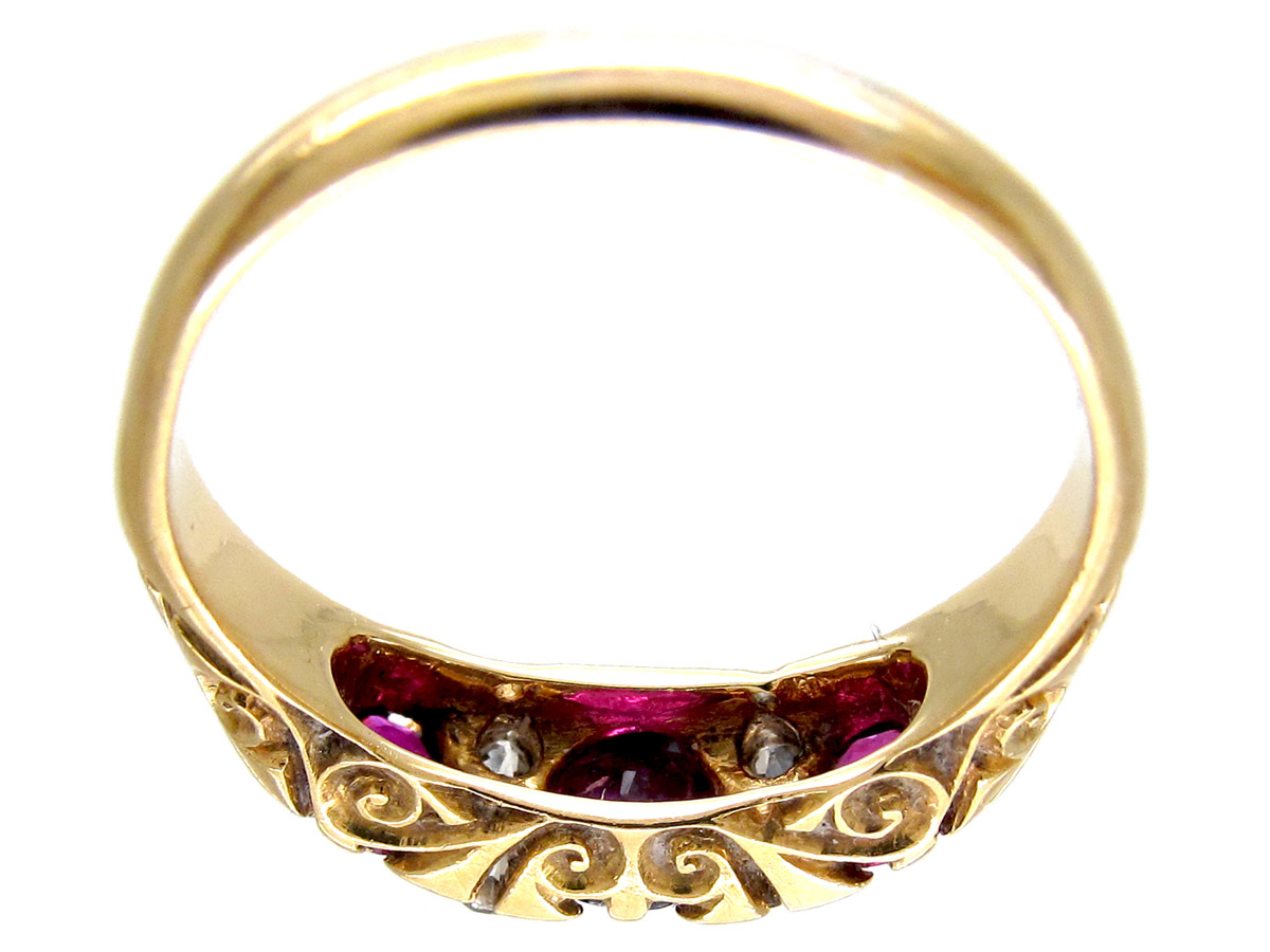 Victorian Ruby & Diamond Three Stone Ring (290F) | The Antique ...