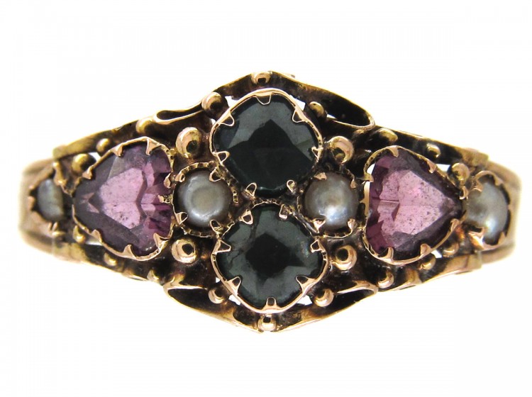 Victorian Double Hearts 15ct Gold Ring