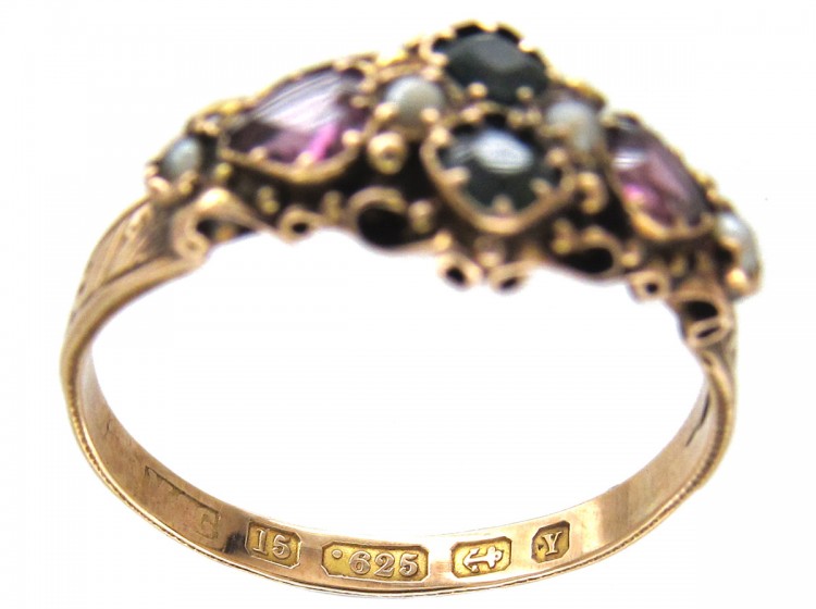Victorian Double Hearts 15ct Gold Ring