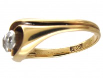 Art Nouveau Two Stone Diamond Twist Ring