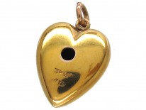 15ct Gold Gem Set Heart Pendant