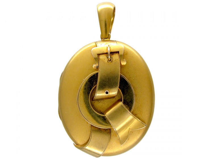 Victorian 18ct Gold Buckle Motif Locket