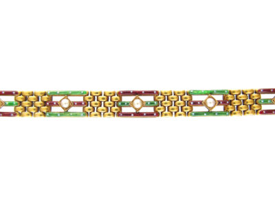 Suffragette 18ct Gold & Enamel Bracelet