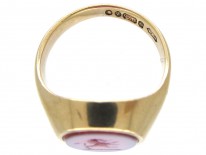 Lion Carnelian Intaglio 9ct Gold Signet Ring