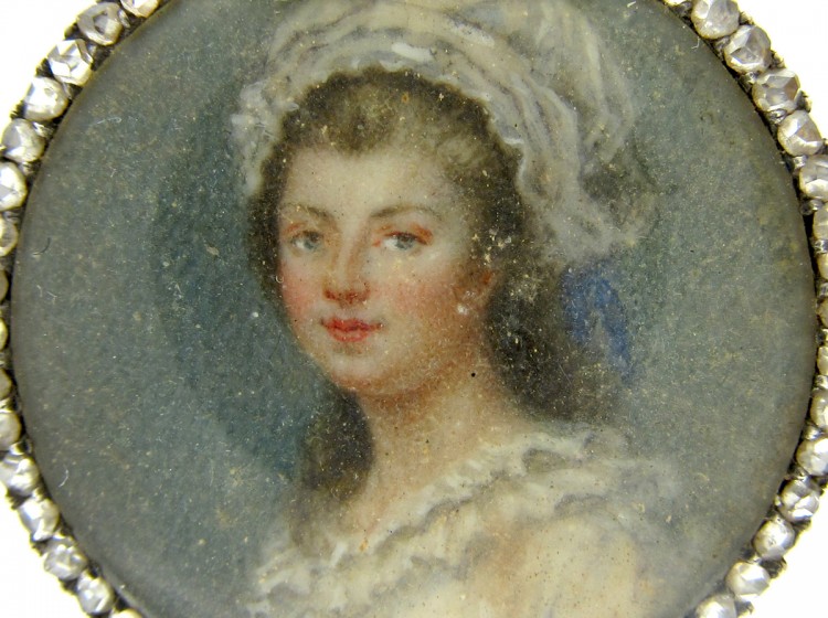 Miniature of Lady in Diamond Set Mount Brooch