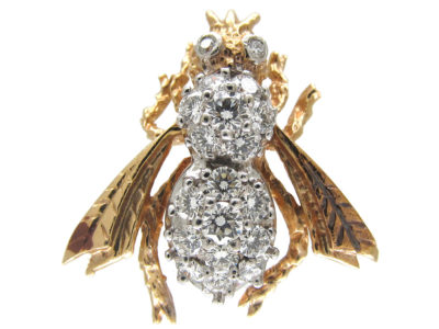 Diamond & 18ct Gold Bug Brooch