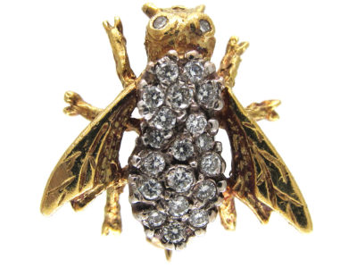 Diamond & 18ct Gold Bug Brooch