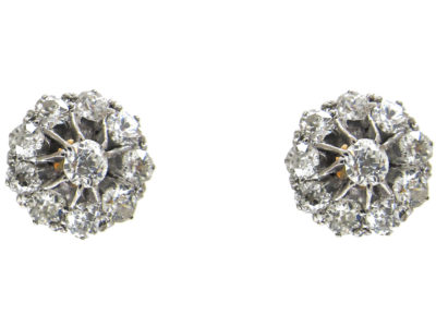 Edwardian Diamond Cluster Earrings