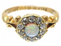 Edwardian Opal & Diamond Cluster Ring.
