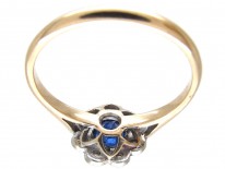 Sapphire & Diamond Edwardian Cluster Ring