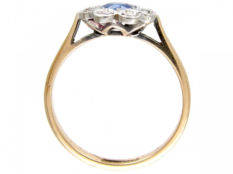Sapphire & Diamond Edwardian Cluster Ring
