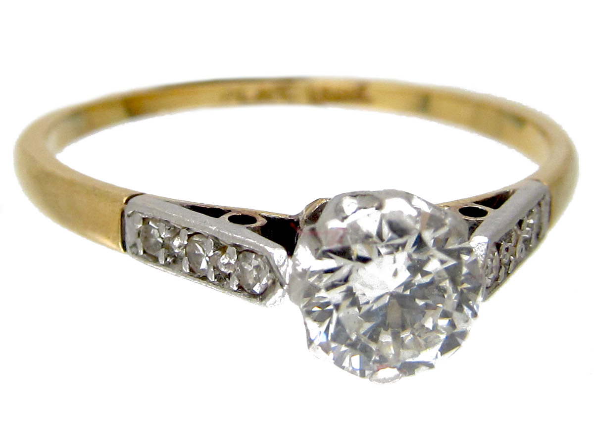 Art Deco Diamond Solitaire Ring (349F) | The Antique Jewellery Company